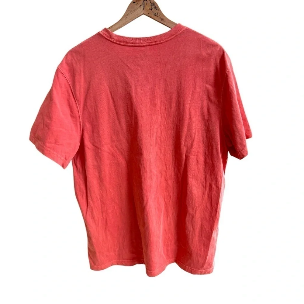 J Crew Orange Vintage Short Sleeve Crew Neck Mens Size L  Cotton T Shirt